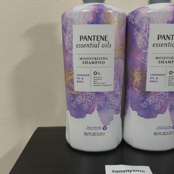 Pantene Essential Oils Moisturizing Shampoo Lavender Oil & Basil 38.2 Oz x2 - Picture 2 of 4
